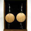 Boucles d'oreilles bois frêne hématite