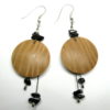 oucles d'oreilles bois frêne hématite