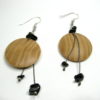 oucles d'oreilles bois frêne hématite