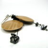 oucles d'oreilles bois frêne hématite