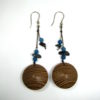 Boucles d'oreilles bois artisanales. Argent 925