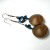 Boucles d'oreilles bois artisanales. Argent 925