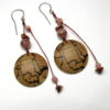 Boucles d'oreilles bois artisanales. Argent 925