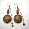 Boucles d'oreilles bois artisanales. Argent 925