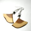 Boucles d'oreilles bois artisanales. Argent 925