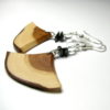 Boucles d'oreilles bois artisanales. Argent 925