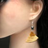 Boucles d'oreilles bois artisanales. Argent 925