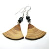 Boucles d'oreilles bois artisanales. Argent 925