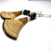 Boucles d'oreilles bois artisanales. Argent 925