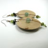 Boucles d'oreilles artisanales Bois, Pierre, Argent 925. Houx - Péridot - Aventurine - Hématite.
