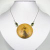 Collier artisanal Bois, Pierre, Argent 925. Buis - Péridot - hématite