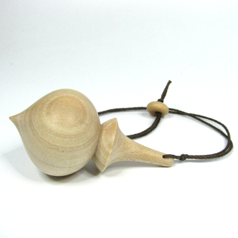 Pendule de radiesthésie artisanal, tourné en bois de Houx