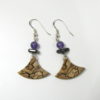 Boucles d'oreilles bois artisanales et intuitives, pièces uniques, fait main. Argent 925