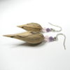 Boucles d'oreilles bois artisanales et intuitives, pièces uniques, fait main. Argent 925